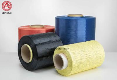 China 1000 Denier Flame Retardant Para Aramid Filament Yarn Red / Blue / Black / Green for sale