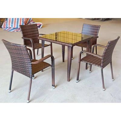 China Super Comfortable Cheap Metal Frame Rattan Wicker Outdoor Stackable Chair for sale