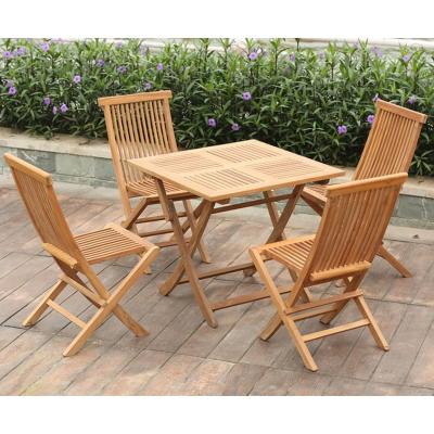 China Antiseptic Easy Carry Teak Balcony Cafe Courtyard Garden Teak Table And Chairs for sale