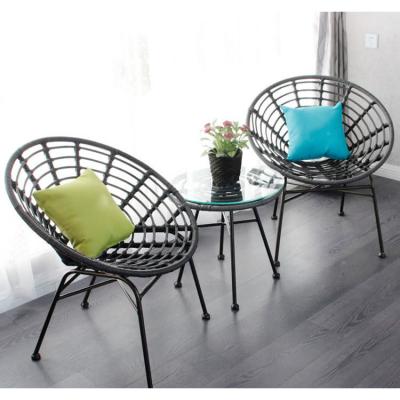 China Outdoor creative rattan chair small weather furniture coffee table combination rattan lounge chair for sale