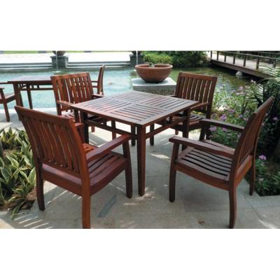 China Eco - Friendly Wooden Cafe Dining Four Sets Of Solid Wood Table And Chair for sale