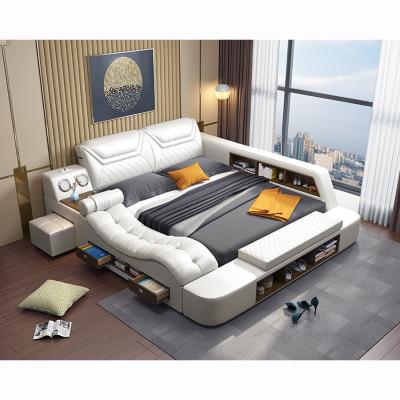 China Comfortable Multifunctional Tatami Storage Leather Bed for sale