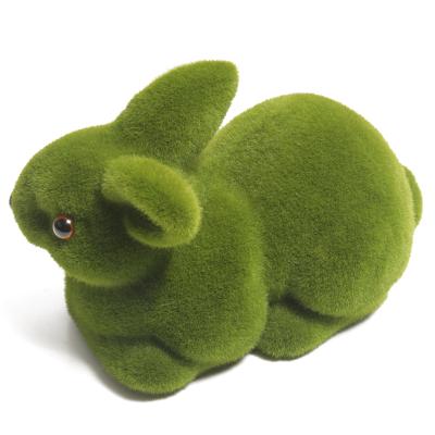 China Tropical natural vivid rabbit moss look artificial grass sika flocking animals for garden ornaments for sale