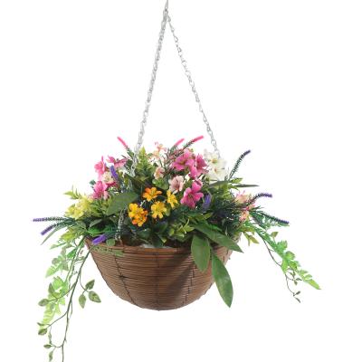 China Hot Sale Art Decor China Supplier Flower For Home Handmade Plant For Garden Artificial Flower Decorative Hanging Baskets for sale