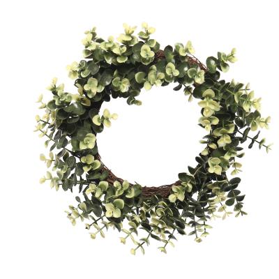 China Pro-Environment Door Hanging Wall Fake Artificial Green Boxwood Leaves Garland For Window Holiday Wedding Decoration for sale