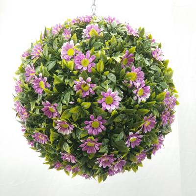 China Natural Touch Plant Plastic Grass Ball Artificial Hanging Topiary Grass Ball With Led Light for sale