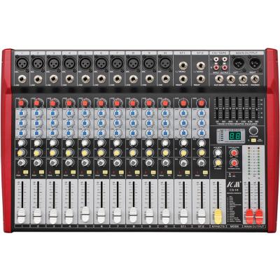 China Chinese factory sound 10 channel digital line audio mixer CS-14 for sale