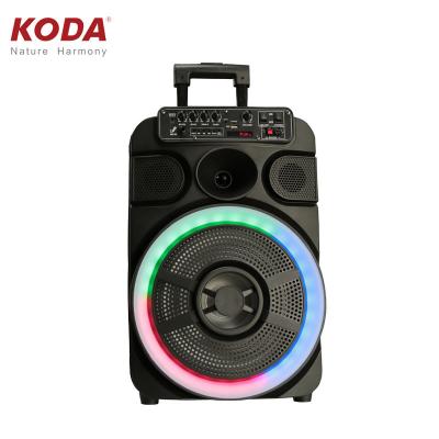 China New Arrival 12inch Wireless Cart Battery Powered Plastic Speakers With Mic for sale