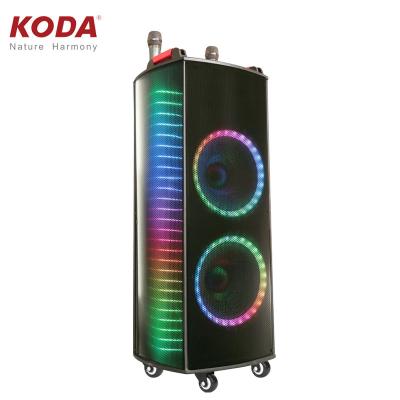 China Wireless 3panel Led Flashing Cart Speaker High Power 12inch*2 With Mic for sale