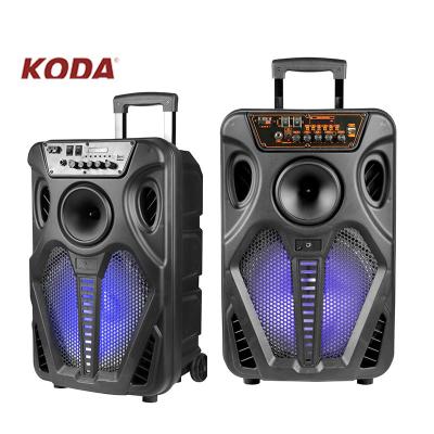 China Outdoor Telephone Function Subwoofer Party Cart Speaker Boxes With Radio And Led Light for sale