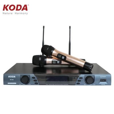 China Dual Channel Professional Handheld Wireless UHF Microphone Karaoke Microphone Handheld for sale