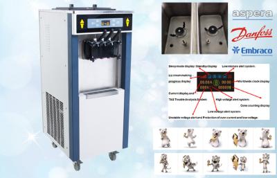 China Stand Model Yogurt Ice Cream Machine , 38-55 Liters / Hour , 3 Phase Powerful, Lower Noisy and Bigger Output for sale