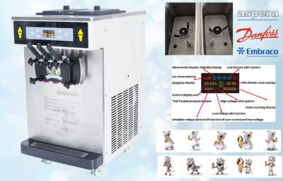 China Desktop Mini Ice Cream Machine , 38Liters /  Hour , Pre-cooling System , Agitator in Hopper for sale