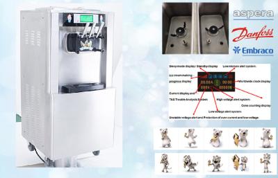 中国 モデル アイス クリームの印機械、18-25 リットル/時間、事前に冷すシステムに床を張って下さい、新しい夜通しを保って下さい 販売のため