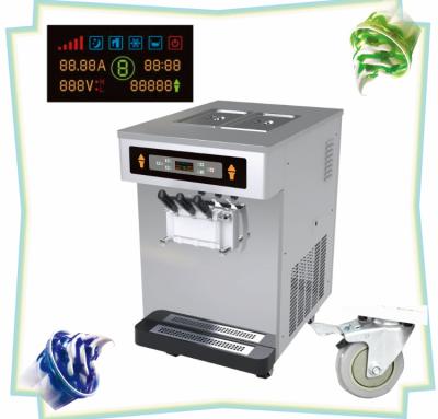 China Table Top Soft Serve Ice Cream Machines , With 2 + 1 Mixed Flavors for sale