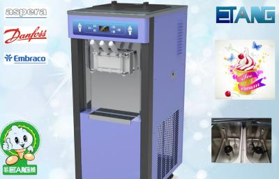 China Soft Serve Frozen Yogurt Equipment For Buffet Restaurant, 3 Flavor Yogurt Ice Cream Making Machine for sale