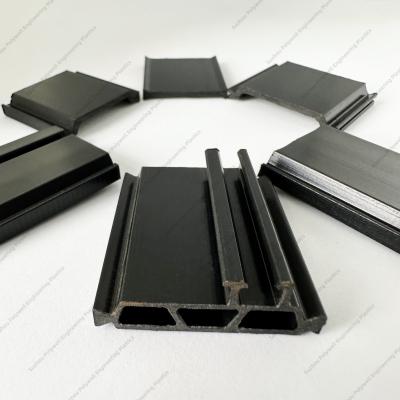 China Black Nylon 66 Bar With 25% Glass Fiber Plastic Extrusion Profiles For Thermal Break Strip for sale