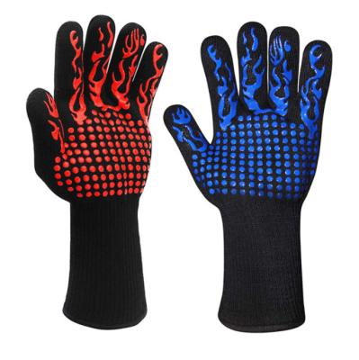 China Good Quality 1472F Oven Non Slip Silicone Heat Resistant Anti-Slip BBQ Gloves Customized for sale