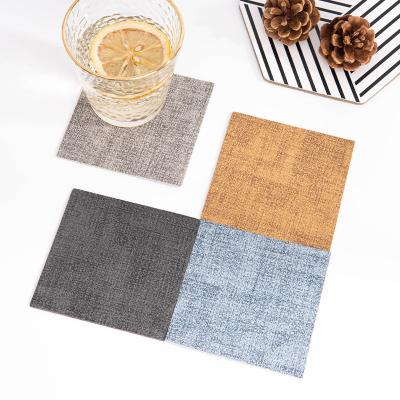 China Durable PU Table Mat Place Mats Waterproof Faux Leather Non-Slip Easy Clean Kitchen Dining Conference Table Decor for sale