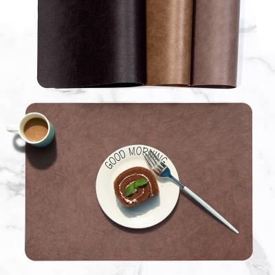 China Durable Premium PU Leather Place Mat Heat Resistant Non-Slip For Home Restaurant Dining Custom Wholesale for sale