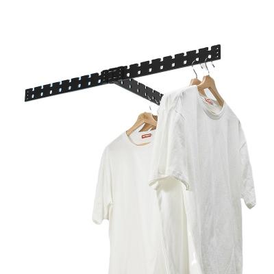 China Wall Mounted Folding Retractable Clothes Hanger Rod Home Laundry Drying Rack Balcony T Type Space Saving Hanger for sale