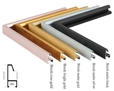 China Matte Gold Aluminum Extrusion Profiles for Timeless Picture Frames/Mirror Frames for sale