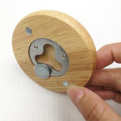 China SAHE Magnetic Giveaway Promotional Gift Customized Safety Environmental Blank Wooden Wooden Bottle Opener for sale