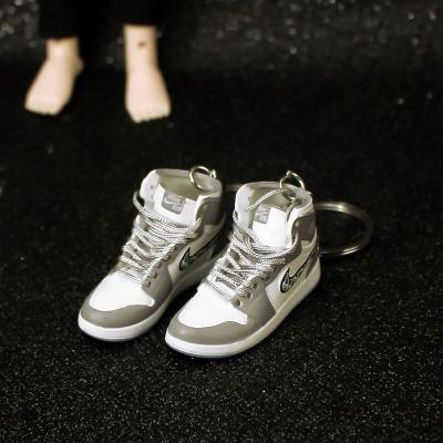 China Hot Sale Environment Friendly Mini 3D Sneaker Key Chain Show 3D Sneaker Key Chain White Pairs 3D Sneaker Key Chain With Box for sale