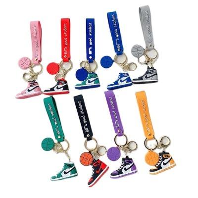 China Souvenir Gifts Promotion The New Idea Of PVC Soft Rubber Solid Air Jordan Shoes 1 Sports Key Chain for sale