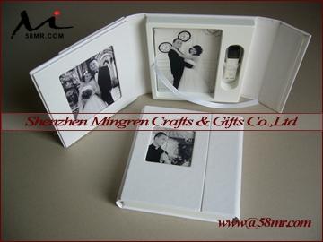 China Viable Wedding USB Drive Package Leather Instant Gift Box, Photo Box for sale