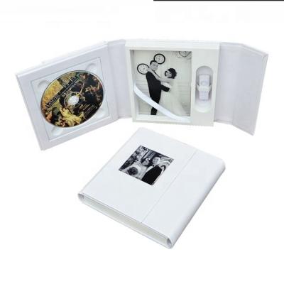 China CD DVD USB Drive Package Gift Box Holder , Leather Wedding Viable 4x6 And 5x7 Photo Boxes for sale