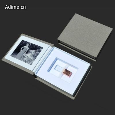 China Photo Viable Canvas Fabric Wedding USB Drive Packaging Gift Instant Box Box for sale