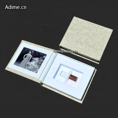 China Viable Custom Tissue Presentation Photo Canvas Instant USB Drive Packaging Box for sale