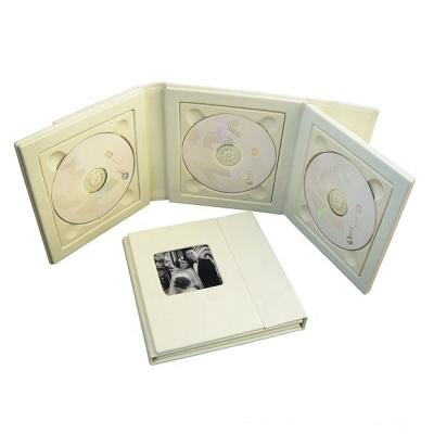 China Magnet Closure PU Leather Wedding CD DVD Case, 1 Picture, 4 Disc for sale