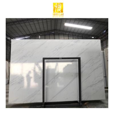 China Modern White Calacatta Stone Inkjet Marble Wall Stone Countertops Artificial Marble for sale