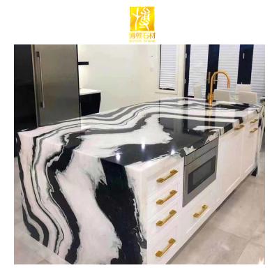 China Modern Natural Marble Kitchen Countertops White Panda Panda Marble for sale