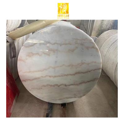 China Customized white marble price of modern natural marble stone Guangxi round table tiles white marble for sale