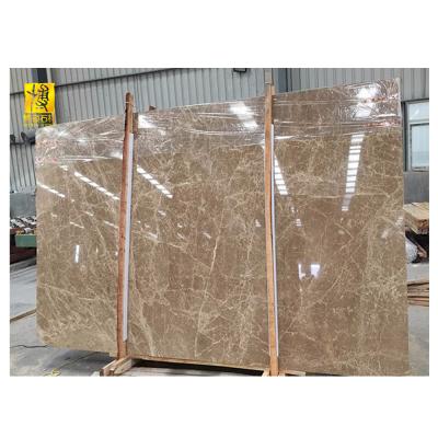 China Modern Polished Light Weight Natural Marble Stone Gold Marble Tiles With White Vein For Floor Tiles / Countertops / Bar Tops for sale