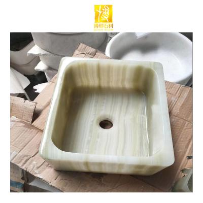 China Modern Artificial Marble Bathroom Sink Rectangular Stone Wash Basin for sale