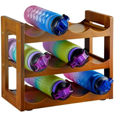 China Unique Detachable Daily Use Water Bottle Storage Stocked Bamboo Rack for sale