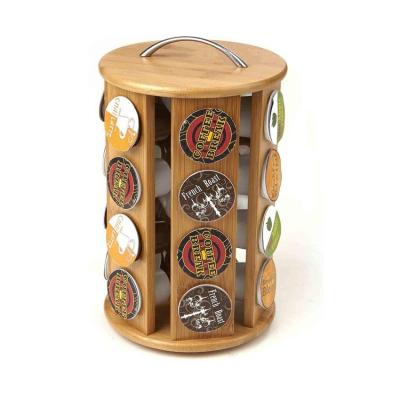 China susan round shape coffee pod box lazy rotating bamboo storage boxes with Amazon hot products for sale