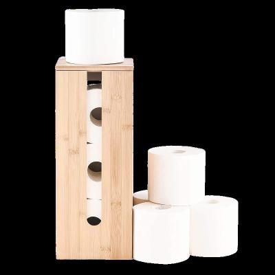 China High Capacity Modern Household Tissue Box Wooden Bamboo Racks With 3 Layers for sale