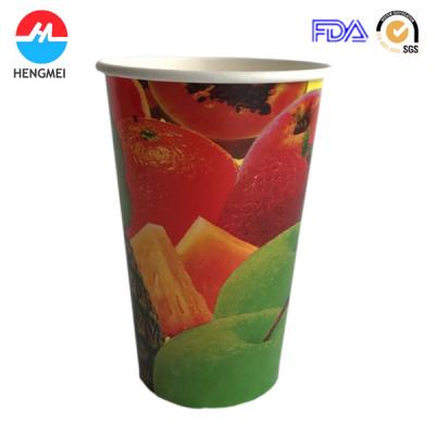 China Single Wall Printed Cold Juice Drink Paper Cup Price for sale