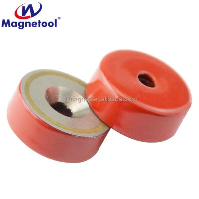 China Basic Industrial Round Cup Alnico Magnet Shallow Pot Magnet With Countersunk Hole en venta