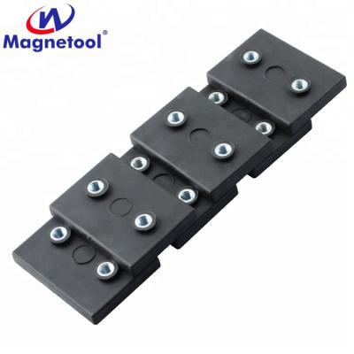 China china industrial supplier magnet rubber coated magnet with two holes for sale