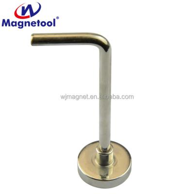 China Industrial Magnet 25kg Holding Strength Neodymium Magnetic Hook Pot Magnet With Hook for sale