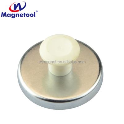 China Industrial magnet magnetool D36mm D51mm ferrite button signaling round base cup pot magnet for sale