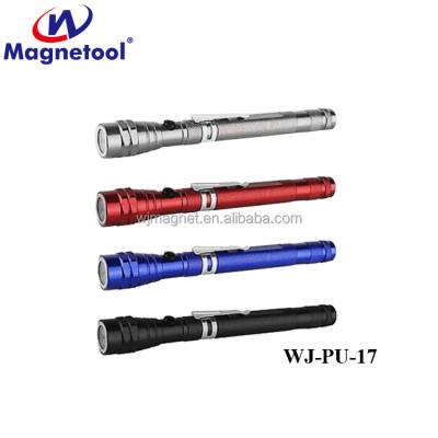 China Flexible Industrial Magnet 3 LED Flashlight Telescopic Magnetic Pick Up Tool Torch for sale