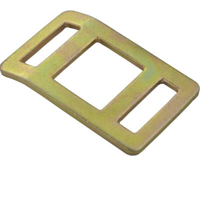 China PE / PP One Way Lashing Flat Stamped Metal Buckles For Strap Pack for sale