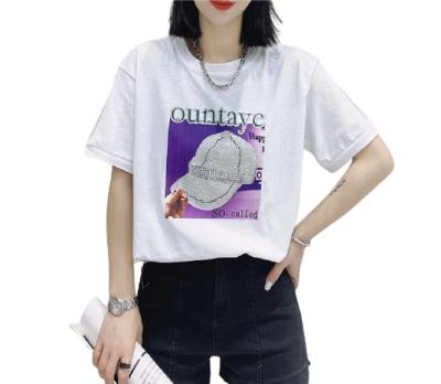 China Anti-Wrinkle Manufacturer Wholesale Custom Logo Breathable Women's 100% Cotton Short Sleeve T-Shirt for sale